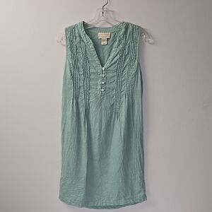 Cynthia Rowley 100% turquoise Linen Dress Size Small